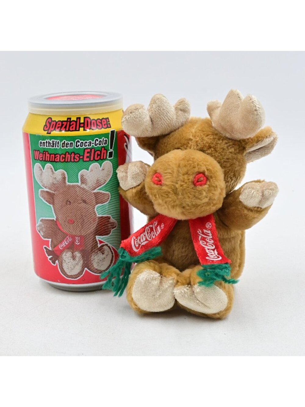 Coca Cola Christmas Plush Moose in a Can Special Edition Collectible Y2K